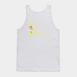 Yellow Floral Bridesmail illustration Tank Top